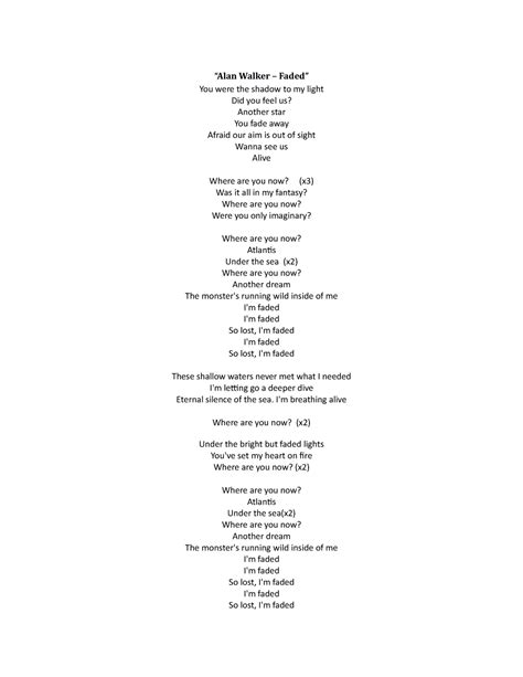 you are the shadow to my life lyrics|faded lyrics copy and paste.